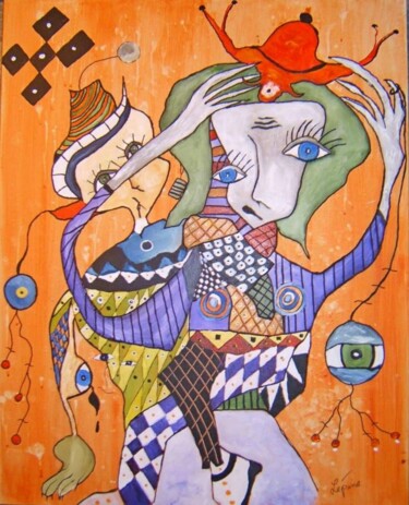 Peinture intitulée "Madame en a marre" par Claude Lépine, Œuvre d'art originale, Acrylique