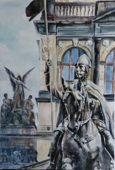 Schilderij getiteld "Мои акварели "Улочк…" door Natali Didukh, Origineel Kunstwerk, Aquarel