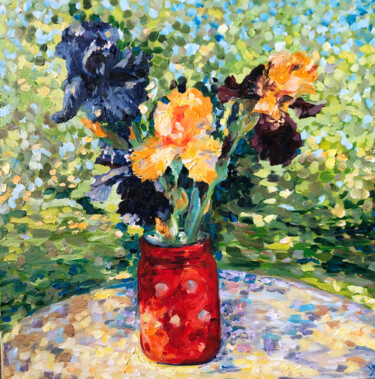 Irises Painting titled "Irises" by Yana Shapoval, Original Artwork, Oil