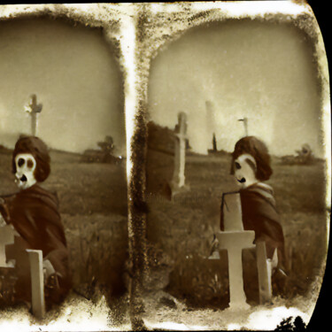 数字艺术 标题为“THE DAY OF THE DEAD” 由Josep Domènech, 原创艺术品, AI生成的图像 安装在artwork_cat.上