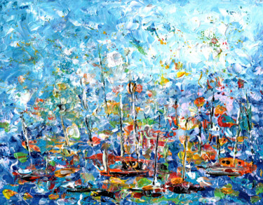 Schilderij getiteld "Summer Vibes 09" door Miki De Goodaboom, Origineel Kunstwerk, Acryl Gemonteerd op Karton