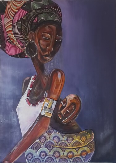 绘画 标题为“Wura mi (my treasur…” 由Emmanuel Olaleye, 原创艺术品, 丙烯