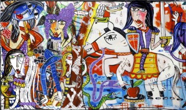 Pittura intitolato "L'Eroina e Bacco" da Alessandro Siviglia, Opera d'arte originale, Acrilico