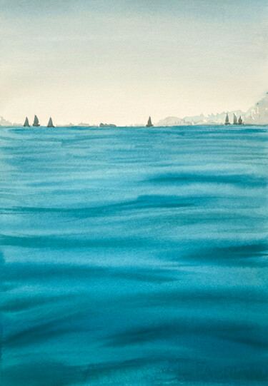 绘画 标题为“Sea Bay” 由Hanna Kopylova, 原创艺术品, 水彩