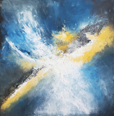 제목이 "Peinture abstraite…"인 미술작품 Moulouki Houssine로, 원작, 아크릴 나무 들것 프레임에 장착됨