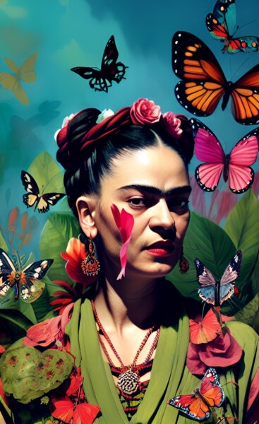 Painting titled "Female artist femin…" by Julia Brinkfrau, Original Artwork, AI generated image