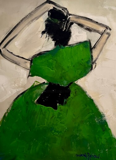 绘画 标题为“La robe verte” 由Marie Rouach, 原创艺术品, 丙烯