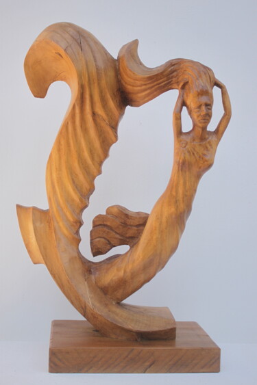 Sculptuur getiteld "Eole" door Michel Ferre, Origineel Kunstwerk, Hout