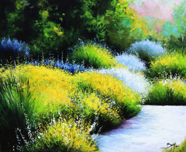 Chemin à travers les buissons 绘画 标题为“Chemin à travers le…” 由Eric Bruni, 原创艺术品, 丙烯 安装在木质担架架上