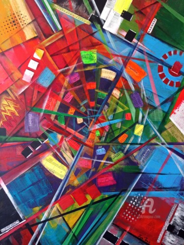 Painting titled "MUSE" by Tatiana Fox'Tena, Original Artwork, Acrylic Mounted on Wood Stretcher frame