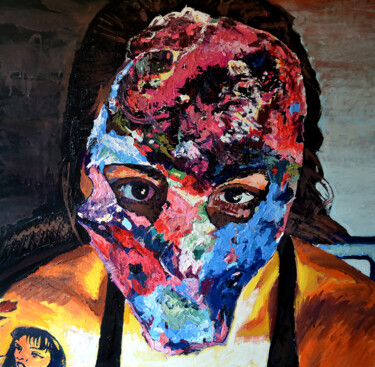 The Mask Of Femininity Is a Mask That’s Wearing Me Peinture intitulée "The Mask Of Feminin…" par Anton Terziev, Œuvre d'art originale, Huile