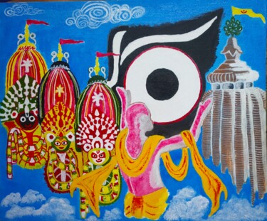 Malerei mit dem Titel "Samarpan" von Kishore Bishoi, Original-Kunstwerk, Acryl