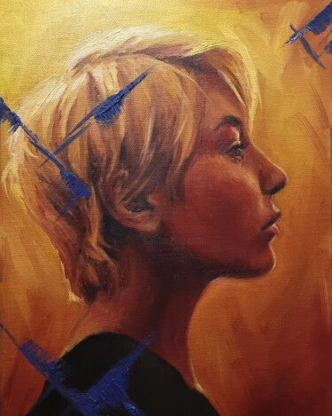 Oil portrait in yellow & ochre 0723-02 绘画 标题为“Oil portrait in yel…” 由Artmoods Tp, 原创艺术品, 油