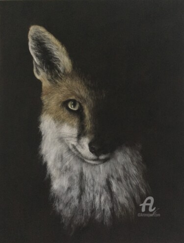Zeichnungen mit dem Titel "Cunning fox" von Irene_art, Original-Kunstwerk, Pastell