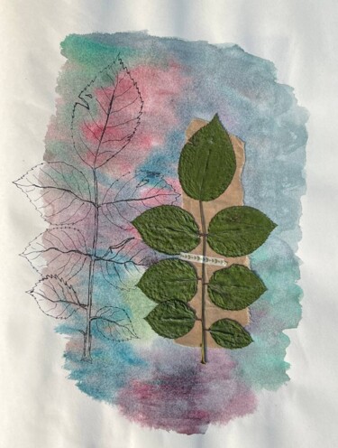 Collages titled ""Perfect leaf"" by Oksana Oleksiiva, Original Artwork, Collages