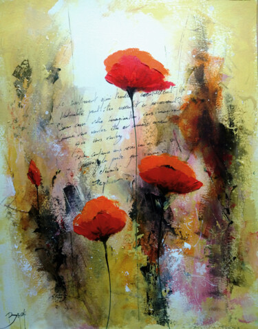 绘画 标题为“Coquelicots éternels” 由Eric Bruni, 原创艺术品, 丙烯