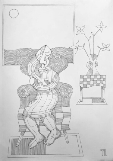 Рисунок под названием "Ninar VI" - José Roberto Teixeira Leite Junior, Подлинное произведение искусства, Маркер
