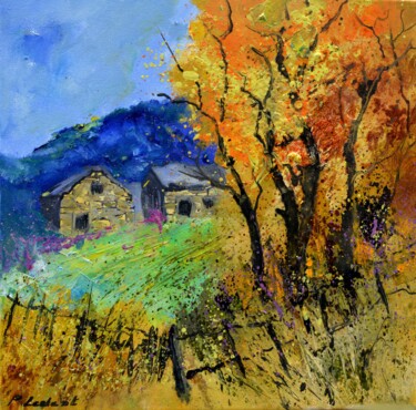 Peinture intitulée "My countryside" par Pol Ledent, Œuvre d'art originale, Huile Monté sur Châssis en bois