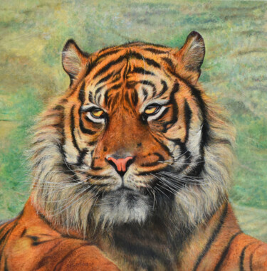 제목이 "Master of the Jungle"인 미술작품 Sergey Suslov로, 원작, 기름 나무 들것 프레임에 장착됨