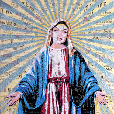 Marylin de Nazareth Painting titled "Marylin de Nazareth" by Camille Sohier, Original Artwork, Digital Collage Mounted on Wood Stretcher frame