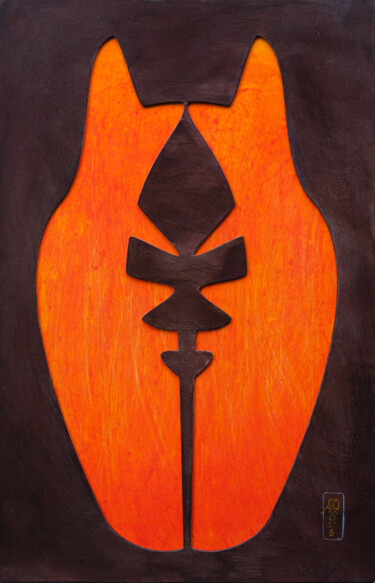 Collagen mit dem Titel "Symmetrie01_1" von Marc René Geiser (slvrlane), Original-Kunstwerk, Schablone Auf Holzplatte montiert