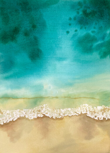 绘画 标题为“Sea. View from abov…” 由Hanna Kopylova, 原创艺术品, 水彩