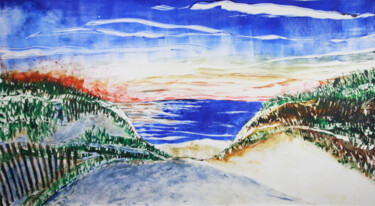 Painting titled "Our Beach - After T…" by Michael E. Voss, Original Artwork, Oil