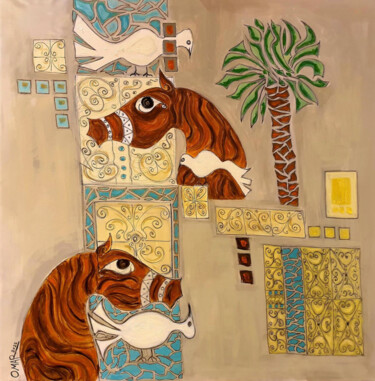 Painting titled "The peace" by Omar Yousef Alrashed, Original Artwork, Acrylic