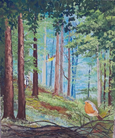 绘画 标题为“A bird´s life” 由Joaquim Pancho, 原创艺术品, 油 安装在木质担架架上