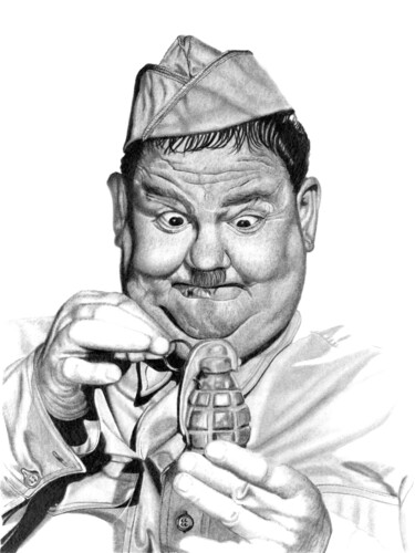 Drawing titled "Another Fine Mess" by Paul Stowe, Original Artwork, Pencil