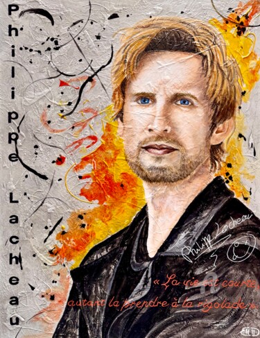 Malerei mit dem Titel ""Philippe Lacheau 2"" von David Belo, Original-Kunstwerk, Acryl