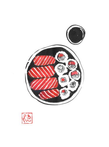 图画 标题为“bento” 由Péchane, 原创艺术品, 水彩