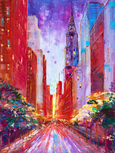 Peinture intitulée "Lexington Avenue" par Natalia Shchipakina, Œuvre d'art originale, Huile