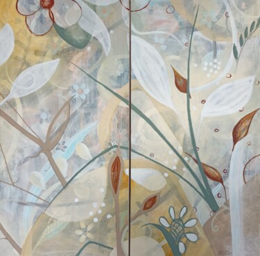 Abstraction végétale n°2 Pintura titulada "Abstraction végétal…" por Isabelle Bout, Obra de arte original, Acrílico Montado en Bastidor de camilla de…