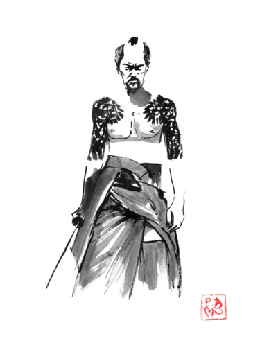 图画 标题为“yakuza” 由Péchane, 原创艺术品, 水彩