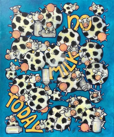 No milk today Pintura titulada "No milk today" por Annemarie Laffont, Obra de arte original, Acrílico Montado en Bastidor de camilla de ma…