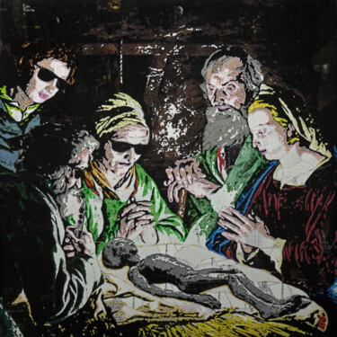 绘画 标题为“L'adoration de Rosw…” 由Camille Sohier, 原创艺术品, 数字拼贴 安装在木质担架架上