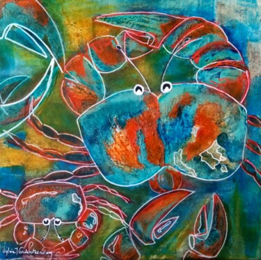 Painting titled "Couleurs" by Sylvie Vandensteendam, Original Artwork, Acrylic Mounted on Wood Stretcher frame