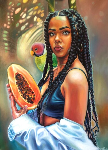 Aayla Peinture intitulée "Aayla" par Annika Geigel, Œuvre d'art originale, Huile Monté sur Châssis en bois