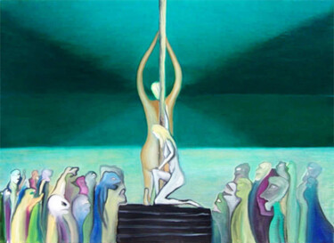 Pittura intitolato "Le anime della notte" da Gianni Mameli - Algoritmo, Opera d'arte originale, Olio