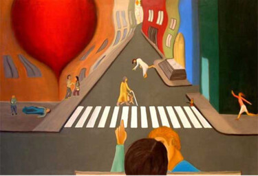 Pittura intitolato "L'indifferenza" da Gianni Mameli - Algoritmo, Opera d'arte originale, Olio