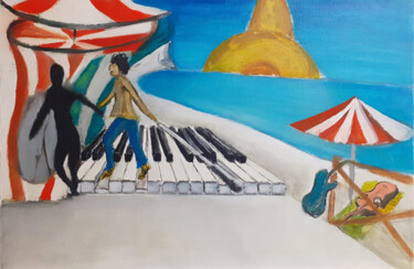 Pittura intitolato "Marlin" da Gianni Mameli - Algoritmo, Opera d'arte originale, Olio