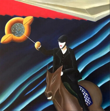 Pittura intitolato "Sa Sartiglia" da Gianni Mameli - Algoritmo, Opera d'arte originale, Olio