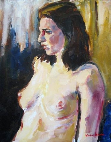 Peinture intitulée "Nu" par Karine Lemoine, Œuvre d'art originale, Huile
