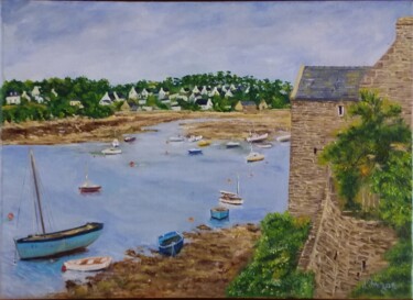Peinture intitulée "Le Conquet" par Jacques Inizan, Œuvre d'art originale, Huile