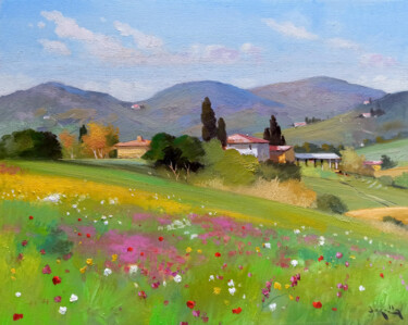 Peinture intitulée "One morning in the…" par Andrea Borella, Œuvre d'art originale, Huile Monté sur Panneau de bois