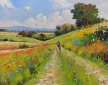 Peinture intitulée "In the middle of co…" par Andrea Borella, Œuvre d'art originale, Huile Monté sur Châssis en bois