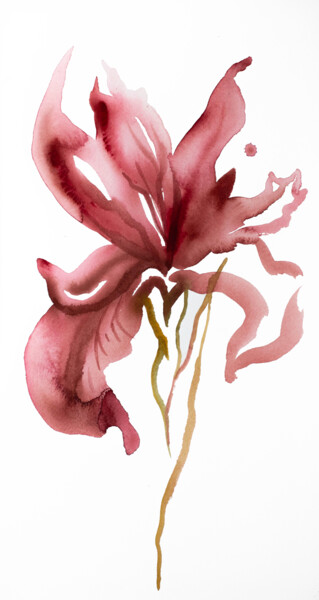 Iris No. 146 绘画 标题为“Iris No. 146” 由Elizabeth Becker, 原创艺术品, 水彩