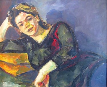 Peinture intitulée "Jeune femme enceinte" par Karine Lemoine, Œuvre d'art originale