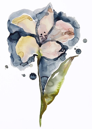 Lily No. 12 绘画 标题为“Lily No. 12” 由Elizabeth Becker, 原创艺术品, 水彩